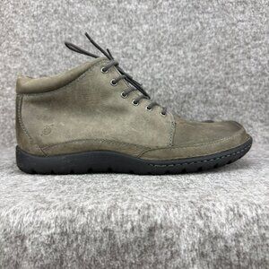 ✅Born Nigel Mens 11.5M Gray Leather Lace-Up Chukka Ankle Boots Rugged Hiker Shoe